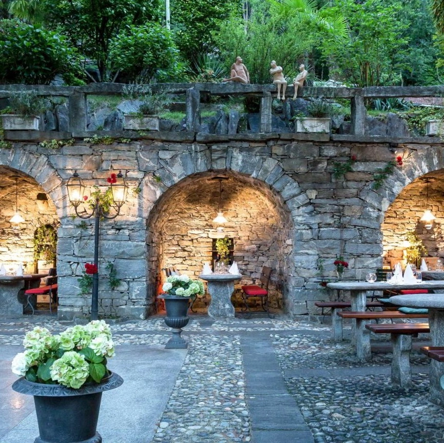 The old garden of the restaurant 